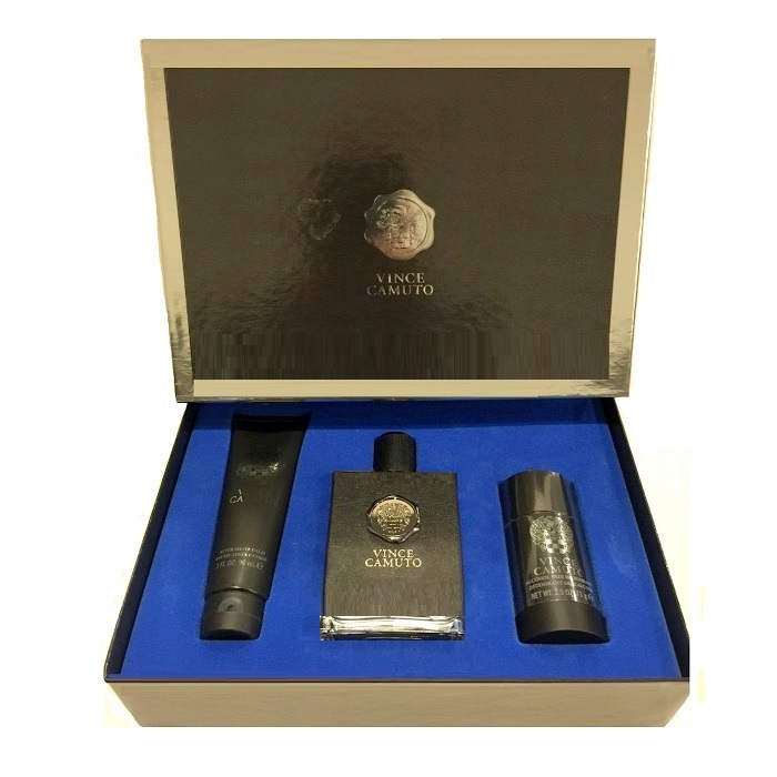 Vince Camuto Gift Set for Men - 3.4oz Eau De Toilette spray, 2.5oz Deodorant Stick, & 3.0oz After Shave Balm